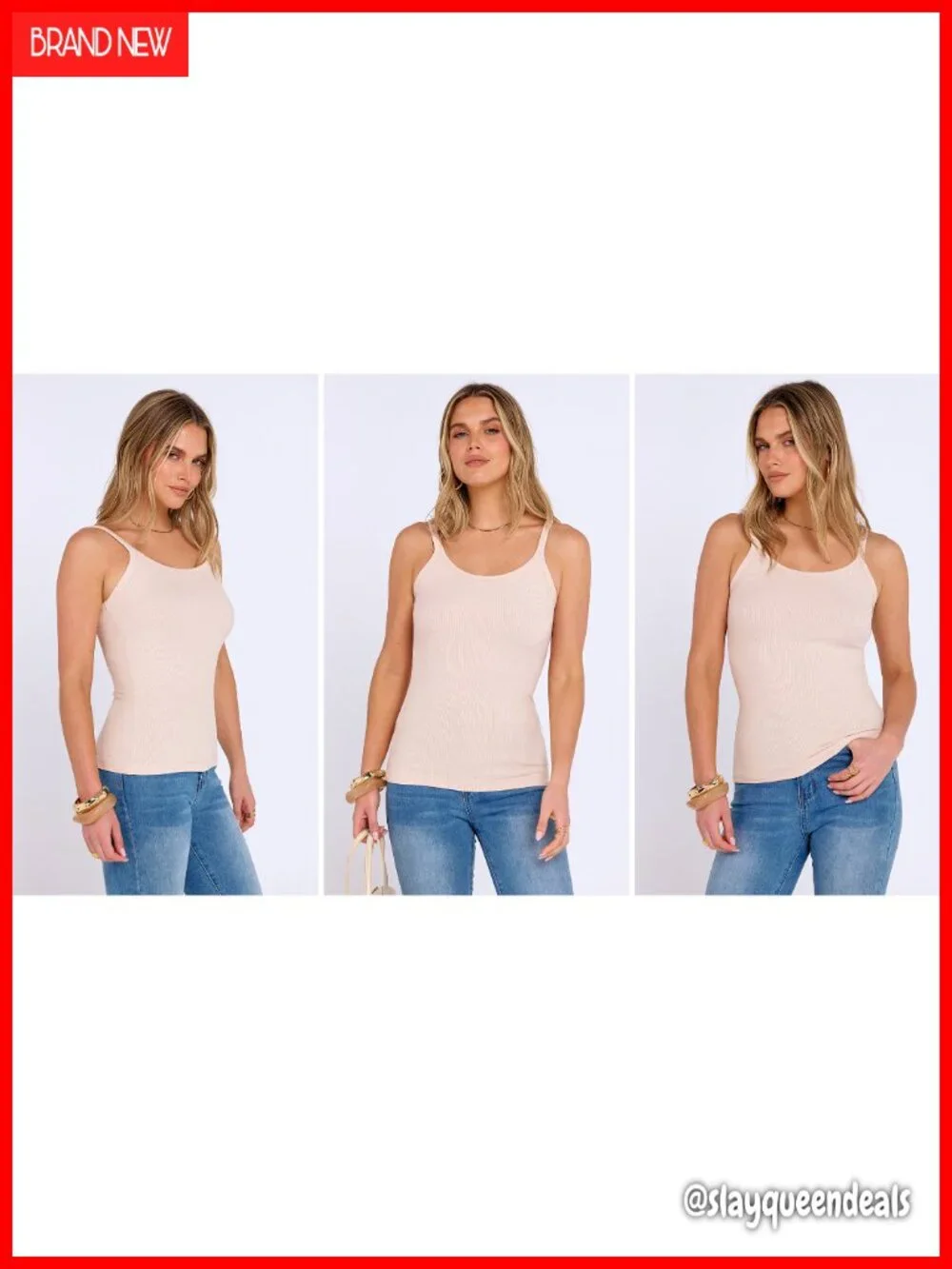 Scoop Neck Sleeveless Ribbed Slim Tank Top for Women